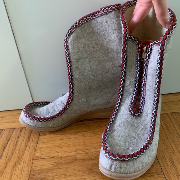 Vintage Elastra Woolen Valenki Boots Women’s Size 7.5 - Picture 1 of 3